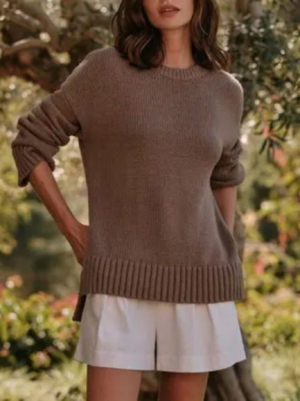 Jenni Kayne Boyfriend Crew Neck Chunky Relaxed Fit Oversized Knit Sweater XS